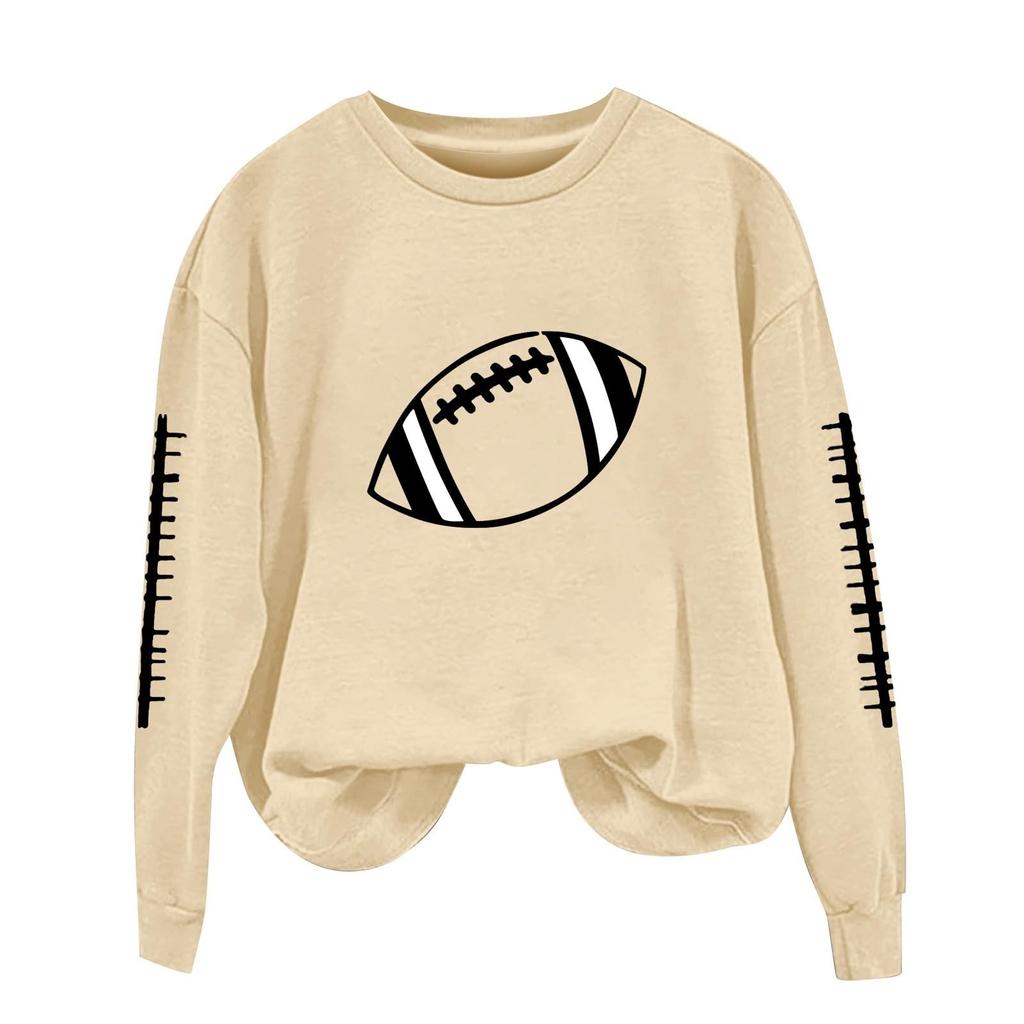 Women's Fashionable And Casual Long Sleeved Printed Round Neck Sportswear Pullover Sweatshirt Top