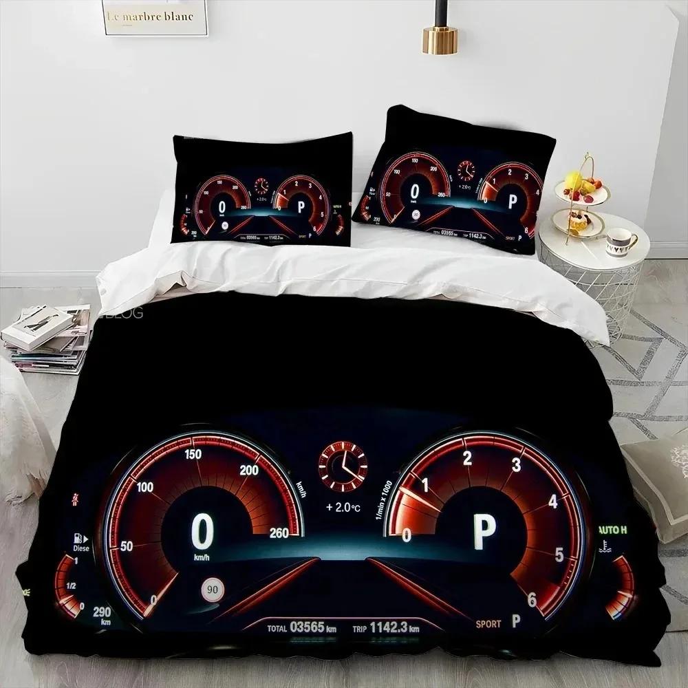 3D Racing Car Dashboard Comforter Bedding SetDuvet Cover Bed Set Quilt Cover PillowcaseKing Queen Size Bedding Set Adult Boys
