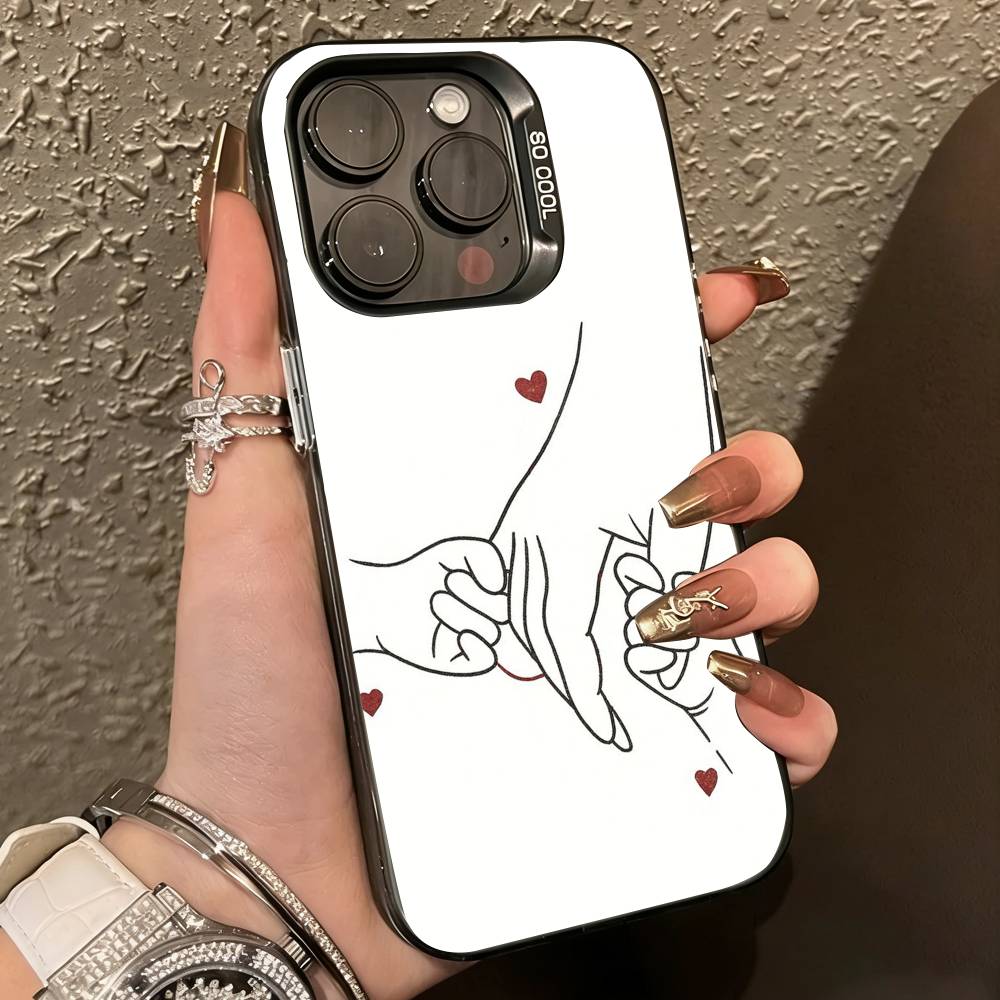 B-Baby Mom daughte Son Dad Hand Phone Case For iPhone17,16,15,14,13,12,11 Plus,Pro Max,XS,Colorful Silver Phone case Funda Cover