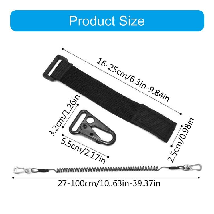 Tie Belt Wrap Straps Fishing Poles Tether with Coiled Lanyard Fishing Casting Rods Holder Belt Wire