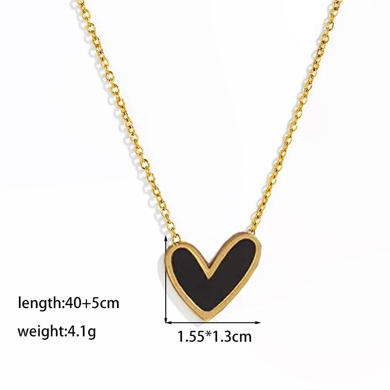 Elegant Personalized Double Heart Pendant Titanium Steel Necklace for Women