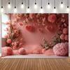 Elegant Dreamy Floral Heart Balloon Photo Backdrop Valentine's Day Wedding Party Photography Background For Portrait Home Decor6