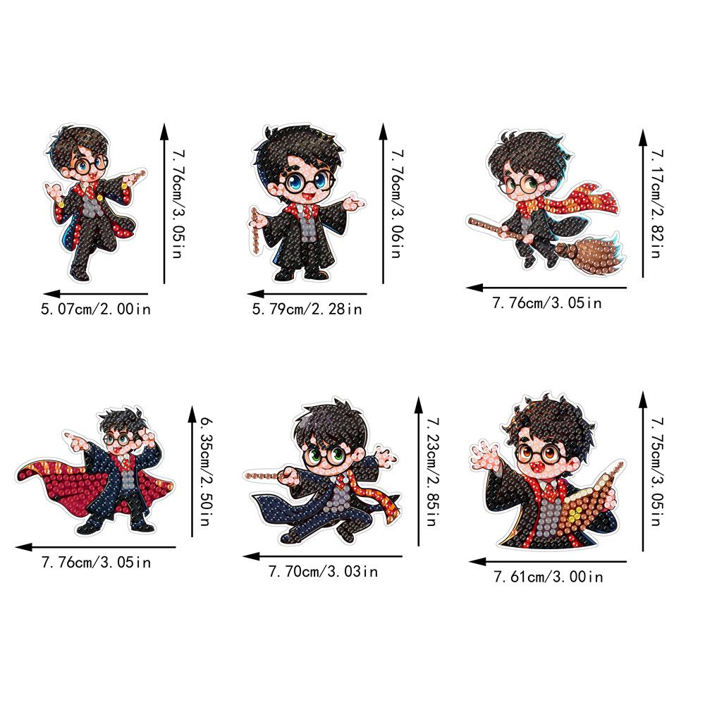 

6 шт./набор Магнитные наклейки для холодильника с алмазной мозаикой серии «Магия», Алмазное искусство, Магниты на холодильник для взрослых, Наборы для алмазной мозаики