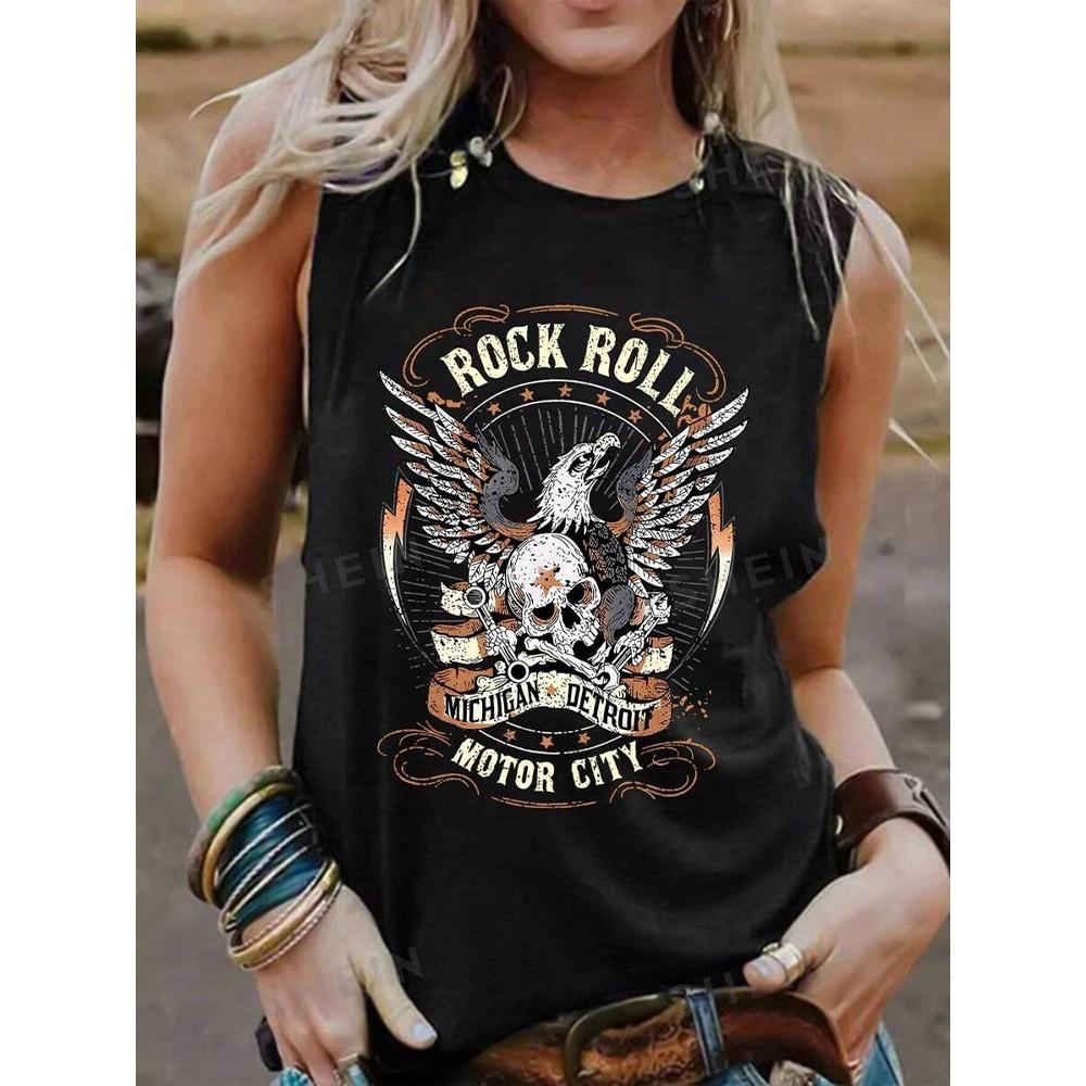 Yazlık Açık Hava Günlük Kadın Kolsuz Tişört Çöl Baskılı Kadın Atlet Günlük Sokak Modası Kadın O Yaka Atlet