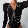 Women'S Fashion Pu Leather Belt Multi-Layer Fringe-Adorned Suspender Strap Gothic-Style Shaping Waist Belt Party Outfit Belt