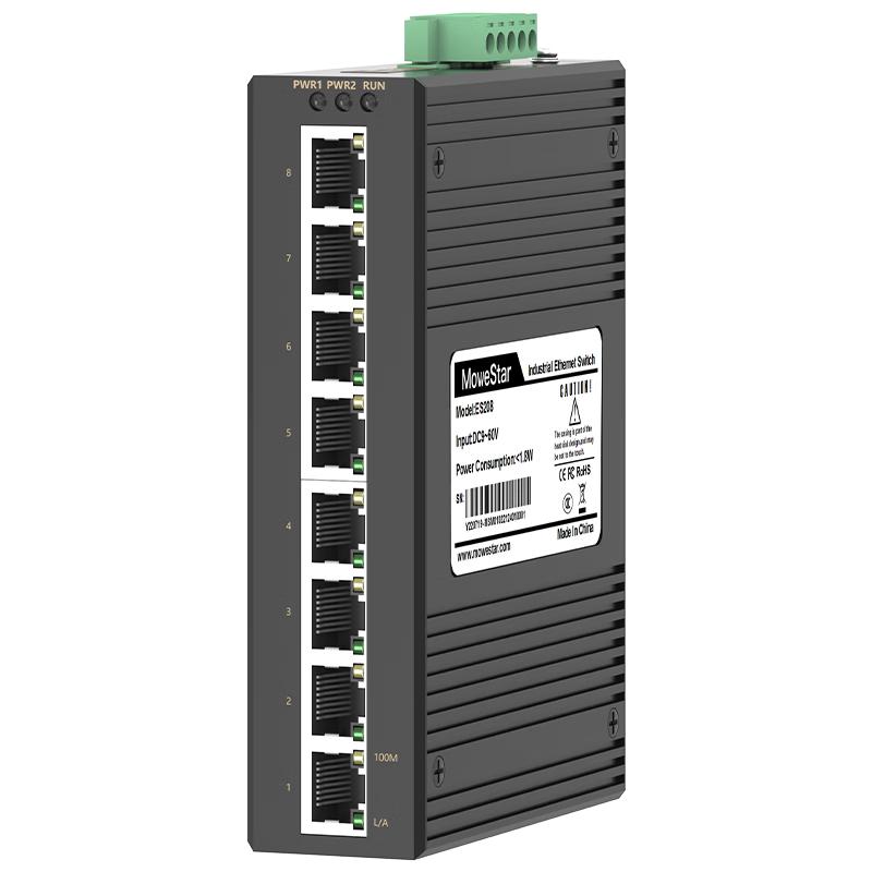 MoweStar Industrial Unmanaged Fast Ethernet DIN-Rail Switch