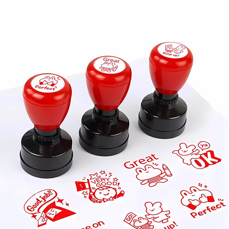 1PC Emoticons Encourage Stamp Portable Teacher Comments Stamp Award Praises Emoticon Seal DIY Scrapbook Seals Teacher Supply ZYF
