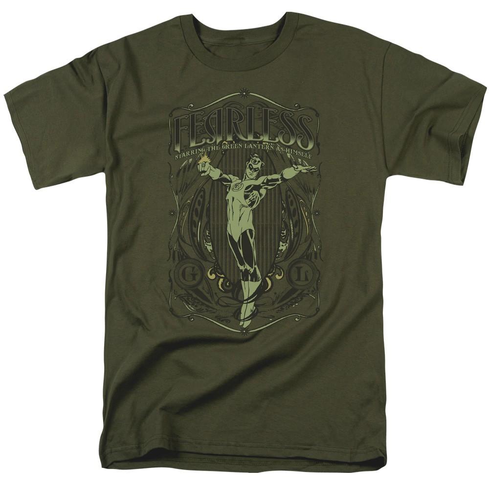 DC Comics - Green Lantern - Fearless - Adult Unisex Short Sleeve T-Shirt - Green S