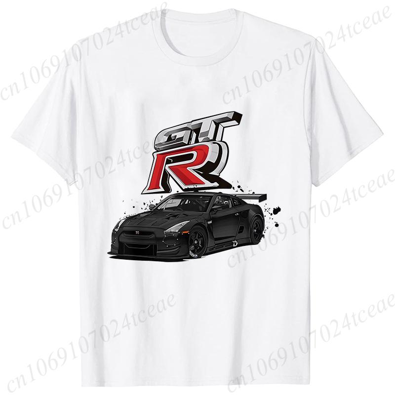 New Fashion Tees Shirt Short Sleeve Men Women Clothing Crewneck Loose Tops Japanese Car Drift Race Car R35 Graphics T-shirts