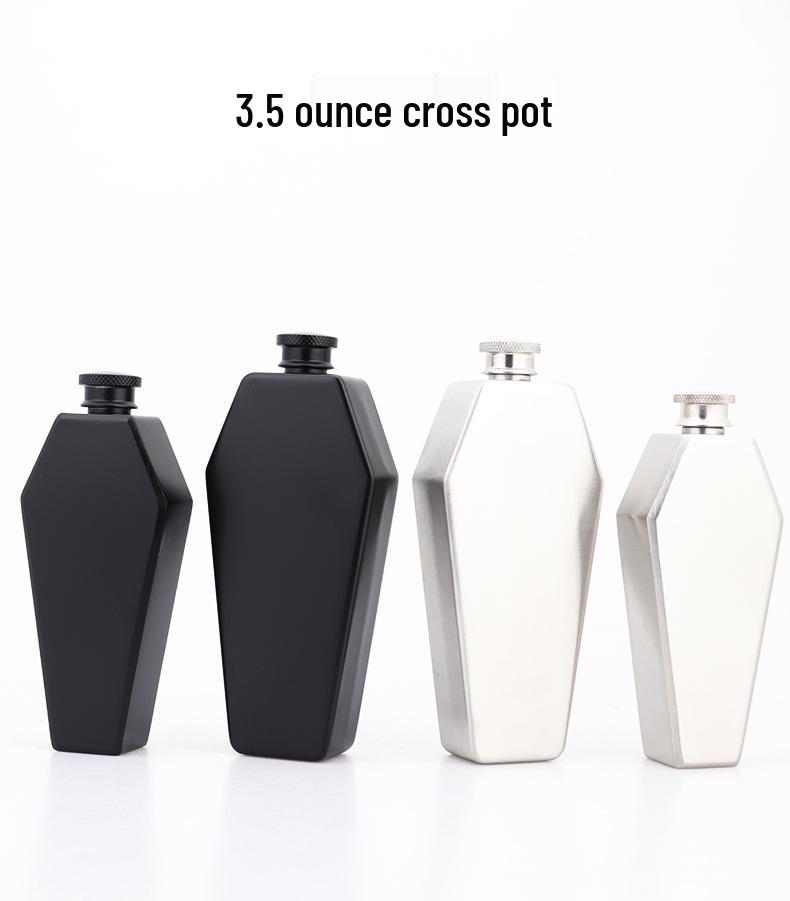 Compact 304 Stainless Steel Hip Flask - Food-Grade, Portable, Creative Barware for Outdoors and Baijiu.