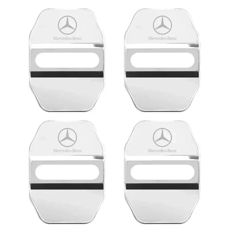 BTP5   4PCS Car Door Lock cover Protect Buckle Cover Latch Stop Anti Rust Car Accessories For Mercedes Benz W211 W210 W213 W203 W205