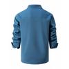 Autumn Winter European Size Lapel Pocket Buttons Shirt Men's Washed Elastic Pure Cotton Business Men Long Sleeve Shirts