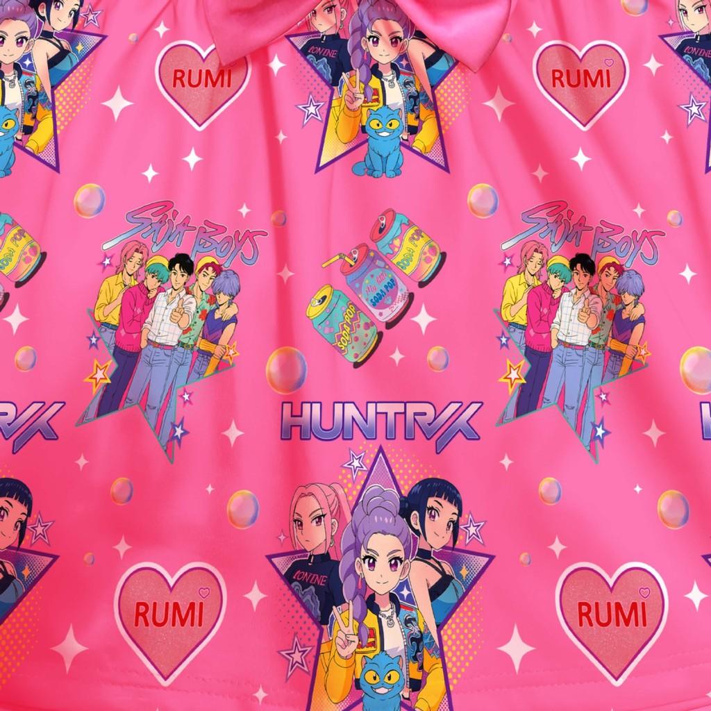 Kinder Mädchen Film POP Rumi Zoey Mira Print Ärmellos Schleife Lässig Party Prinzessin Kleid