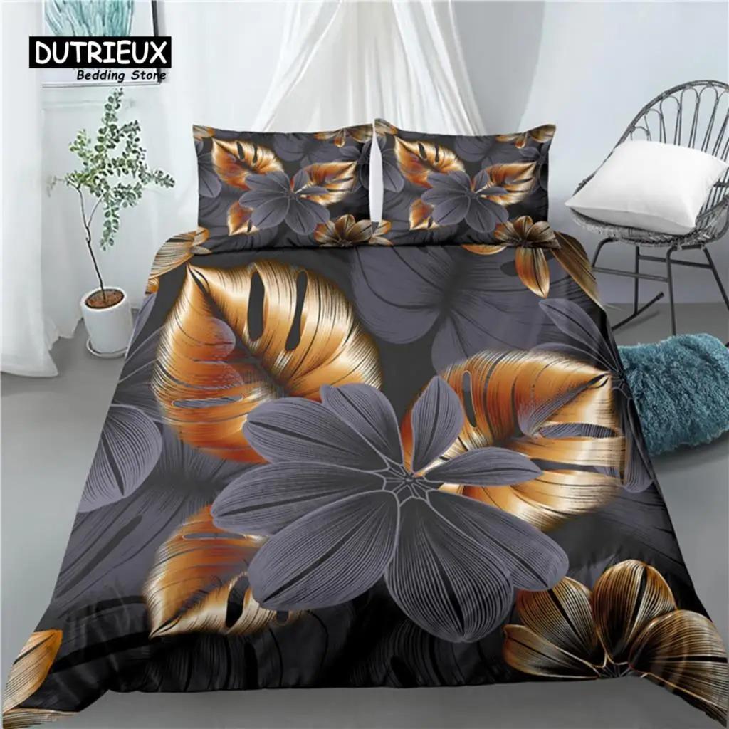 

Роскошный 3D-принт листьев для дома, 23 предмета, удобный пододеяльник, наволочки, комплекты постельного белья, размеры EU/USA/AU 70x133cm 2pcs