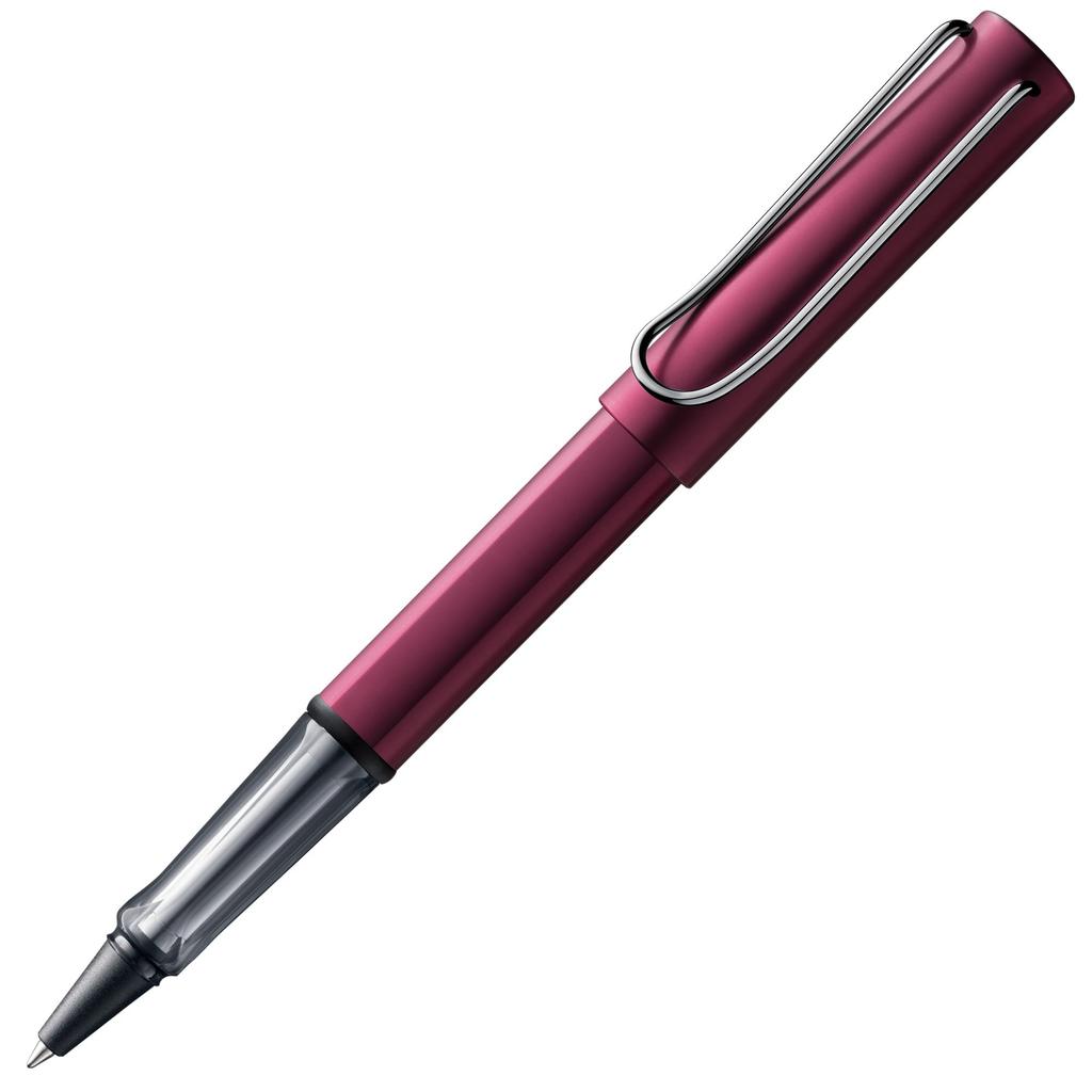 LAMY Deep Purple Rollerball Pen Ergonomic Medium Line Width Lightweight Aluminum Body Includes Black LAMY M 63 Rollerball Refill AL-star - Clear,