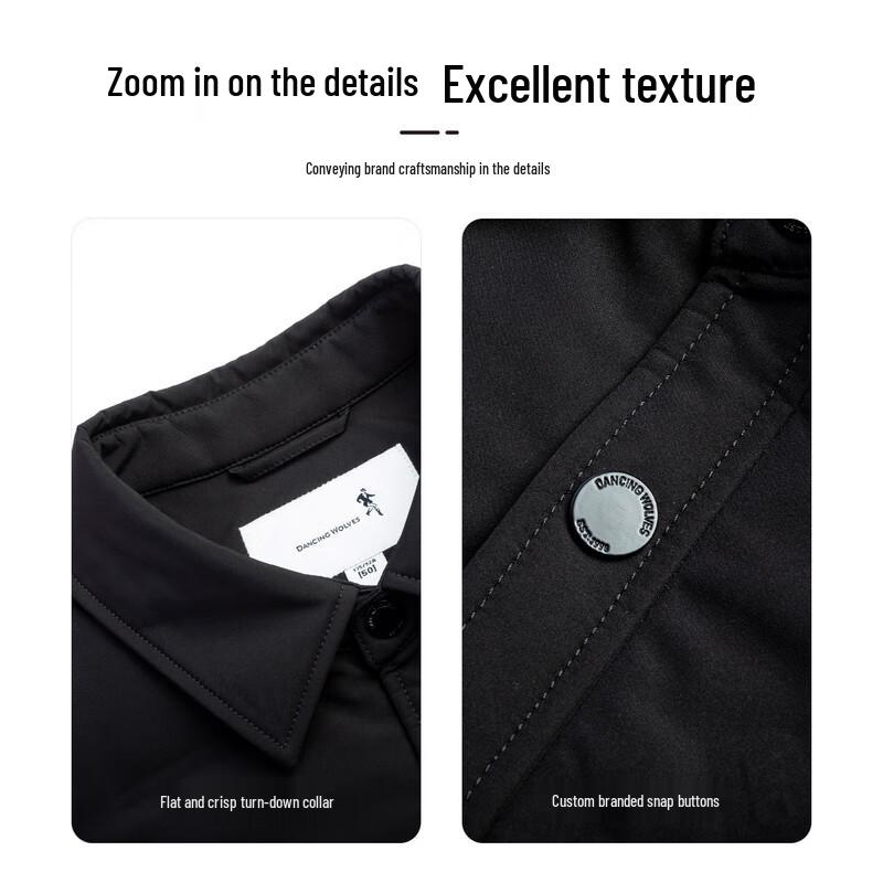 Men's Fashion Lapel Workwear 90% White Duck Down Jacket