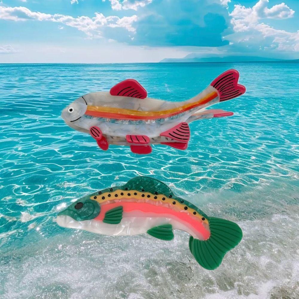 Acetic Acid Small Fish Hair Claw Cute Geometry Shark Clip Hairpin Ocean Animal Hair Clip Girls