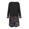 Women's Fashion Casual Printed Round Neck Pullover Loose Long Sleeve Dress