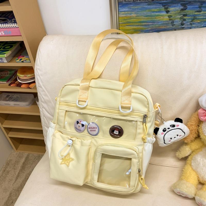 Crossbody bag female cute large-capacity junior high school student Japanese transparent pain bag large-capacity tote bag student shoulder bag tide