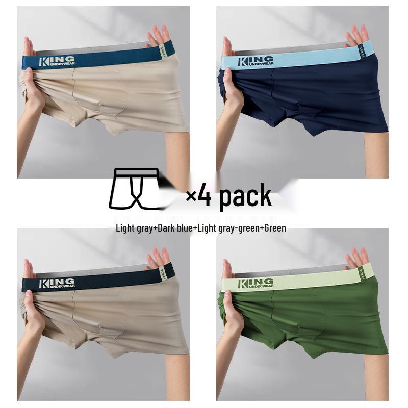 Men's Trendy Color Block Cotton Boxer Briefs with Antibacterial Breathable Crotch and Comfortable Plus Size Design.