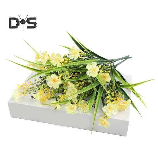 2 Pcs Artificial Flowers Bundle UV-Resistant Faux Plants Non-fading Fake Flowers for Home Vase Basket Window Box Outdoor Decoration