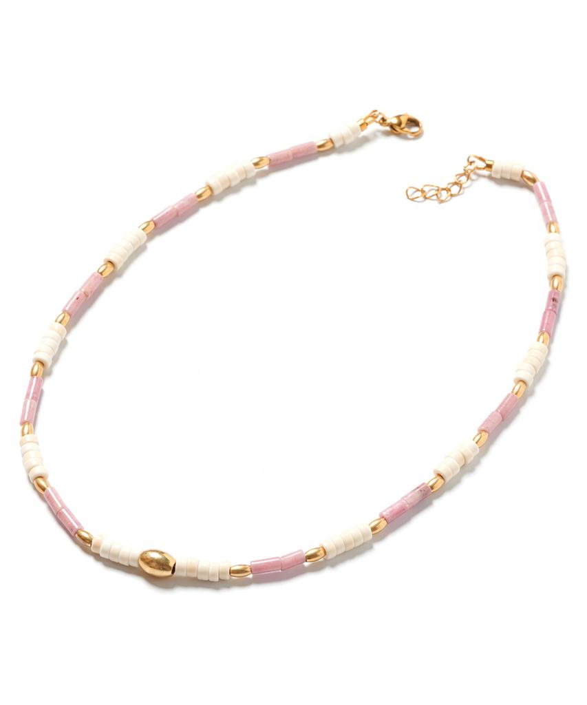 Polalita Pastel Pink Tube Necklace (Plt-Nl-010_Pk)