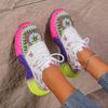 Fashion Feiwei Mesh Breathable Casual Shoes for Women 2024 Spring and Autumn New Fashion Thick-soled Multi-color Sports Shoes Large Size