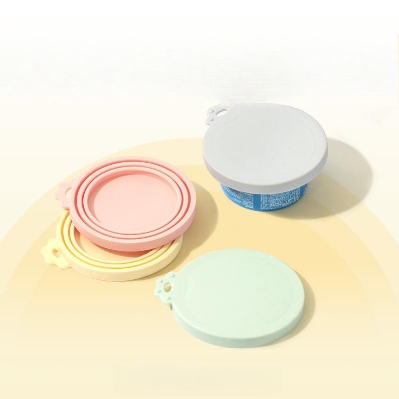 Reusable Silicone Pet Can Lid Airtight Seal Food Storage Cover For Dog Cat Wet Food Most Standard Pet Cans