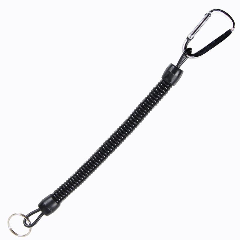 1Pc Tactical Retractable Spring Elastic Rope Portable Fishing Lanyards Outdoor Hiking Camping Carabiner Anti-Lost Phone Keychain
