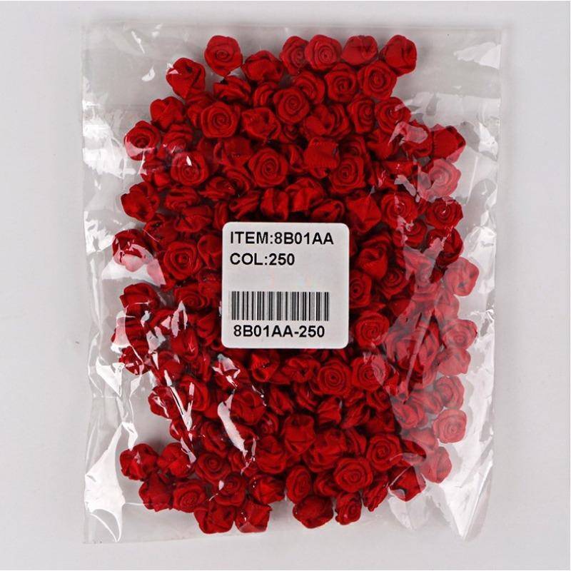 

50 шт. 1 см 1,5 см Мини Ручная работа Лента Роза Сделай сам Аксессуары для волос, Аксессуары, Декоративные цветы из ленты burgundy * 1.5