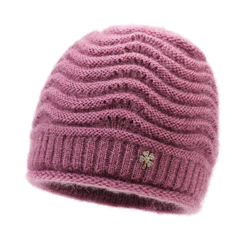 Strickmütze Damen Herbst Winter Warm Pullover Mütze Elastische Wollmütze Outdoor Ärmelmütze