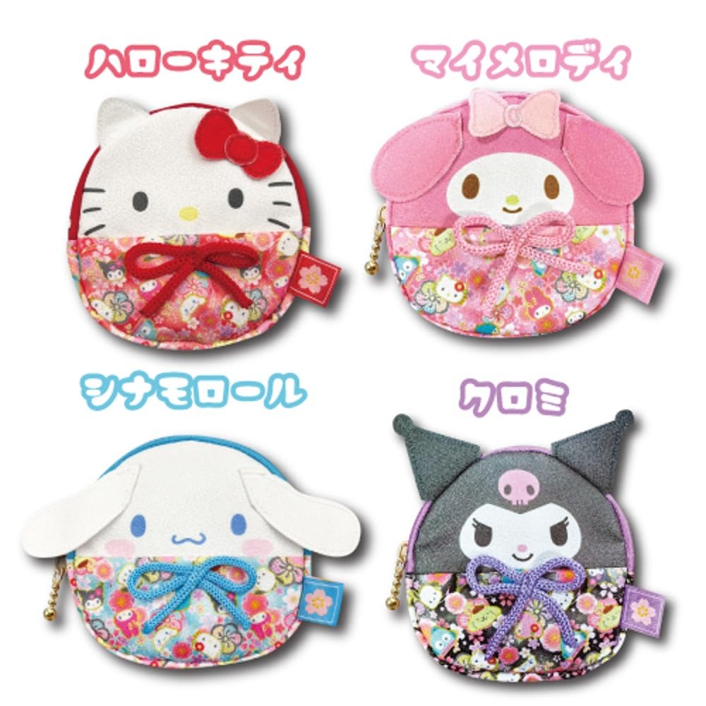 Hatayama Shoji Gusseted Daruma Karafuru Japanese Hello H11 X W11 X Product 33202451 Pouch, Pattern, Kitty, D2.3cm, Number