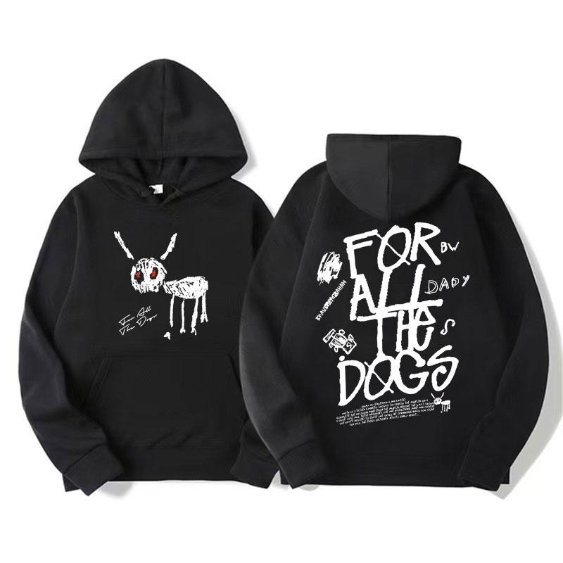 Rapper Drake for All The Dogs Letter Hoodie Men's Vintage Pullovers Sweatshirt Fashion Retro Oversized Hooded Streetwear