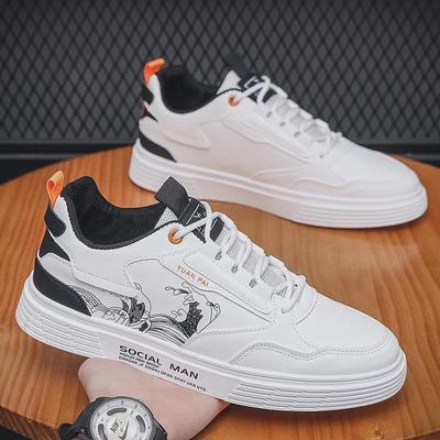 Men's New Summer Breathable White Sneakers: Trendy, All-Match, Thick-Soled Sports & Casual Shoes