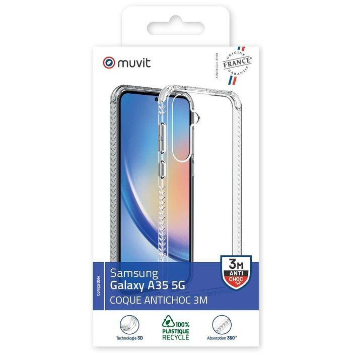Coque - Muvit - SAMSUNG GALAXY A35 5G - Transparent - Antichoc - 100% Française
