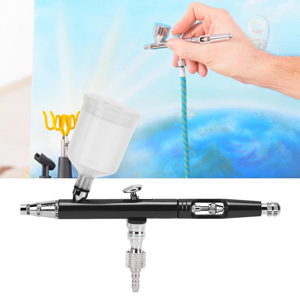 AR131 Lackierspritzpistole Kunst Airbrush Werkzeug DIY Farbspritzgerät Pneumatische Spritzpistole Schwarz