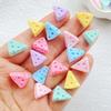 30PCS Resin Colorful Cute Mini Cheese Figurines Flat Back Scrapbook DIY Accessories Cartoon Decor Crafts