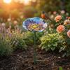 Multi-Function Insect Bird Bath Flower Shape Ornamental Horticulture Bee Butterfly Watering Station Iron Flower Garden Stake