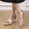 Summer Elegant and Sexy Party Buckle High-heeled Sandals Able   Comfortable  Outdoor Sandals