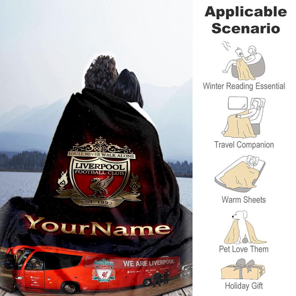 Liverpool Customize Your Name Blanket Gift Customizable Blanket Ultra-Soft for Nap Livingroom Chair Picnics for All Occasions