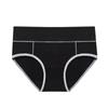Plus-Size Color Block Black Cotton Mid-Waist Briefs with Hip-Lift for Women in Europe and the USA