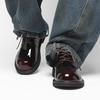 Casual Leather Shoes Men's Trendy Patent Leather Polished Glossy Platform Derby Shoes British Business Dress Commuter Shoes