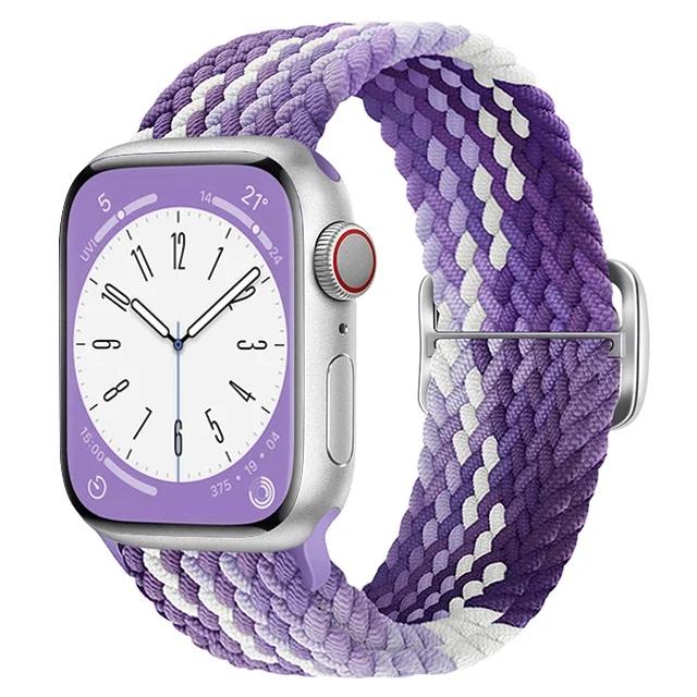 Braided Solo Loop For Apple Watch Ultra Band 40mm 44mm 41mm 38mm 49mm 45mm Elastic Nylon Bracelet iWatch Series 9 8 7 3 Se Strap
