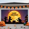 Halloween Witch Gothic castle Full moon polyester garage decoration outdoor decorative banner Halloween