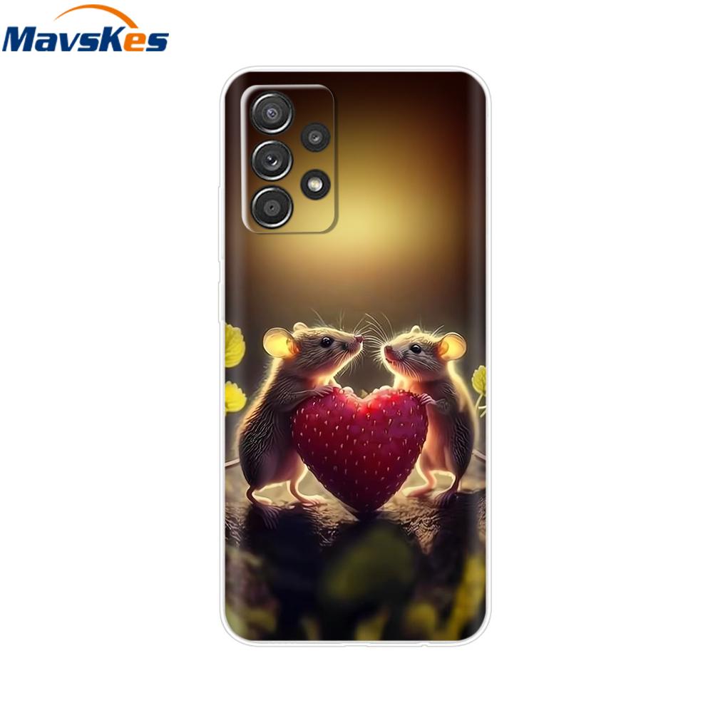 Für Samsung A52S 5G Hülle Niedliche Maus Blume Bemaltes Cover Klare Silikon Handyhülle Für Samsung Galaxy A52 A 52 52S 5G Weiche Taschen