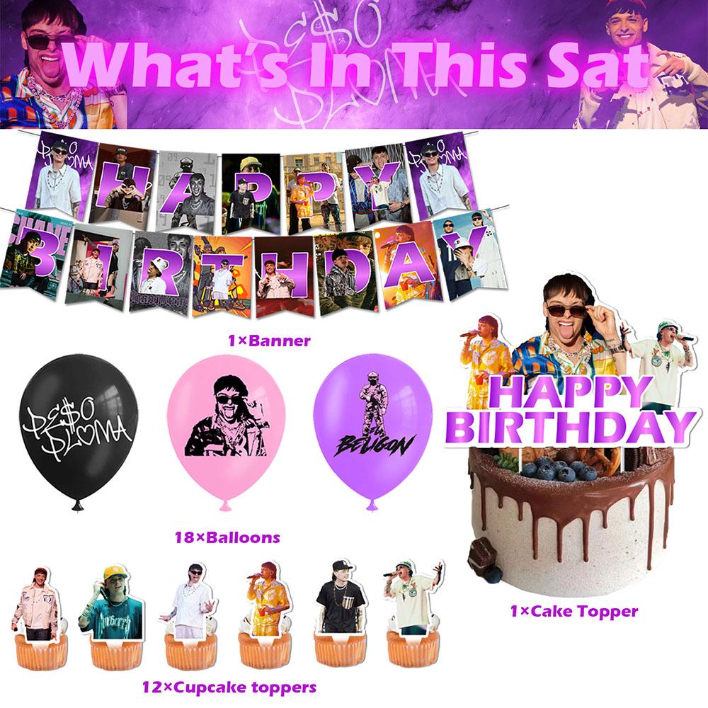 32pcs Peso Pluma Party Supplies Included a Banner, Cake Toppers, Balloons