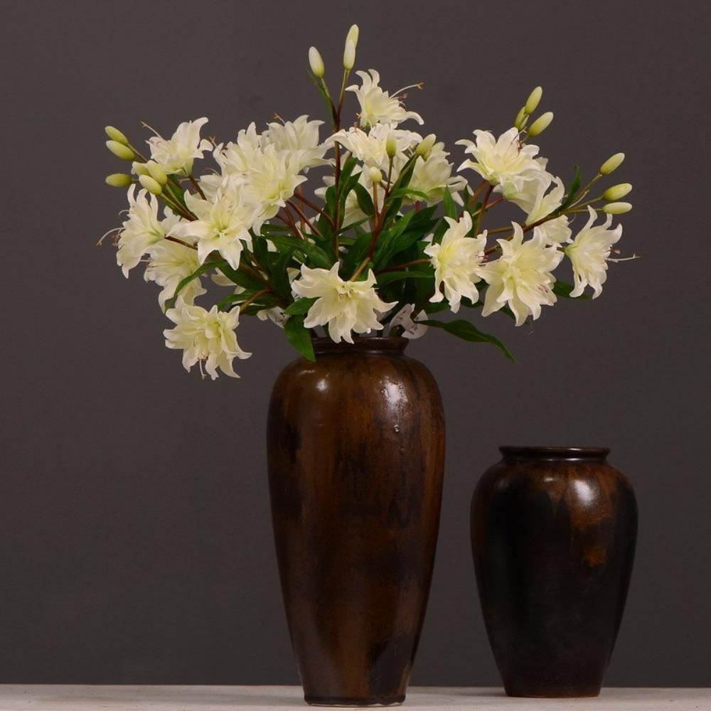 

Real Touch Artificial Flower Branch Elegant Fake Flower Simulation Flower Outdoor Garden Decor білий