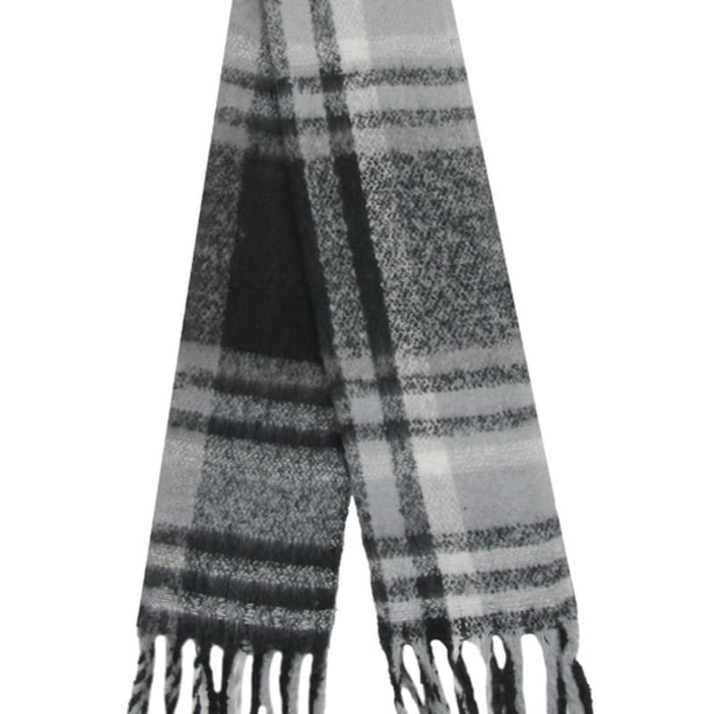 GRAVER [BAG&ACC] Heart Smile Embroidered Bold Check Muffler_Black