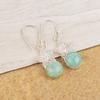 Natural Amazonite Gemstone 925 Sterling Silver Handmade Pink Stone Floral Earrings 1.50" For Women EE-54-21