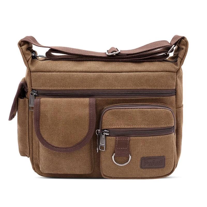 Li Shen Men's Canvas Shoulder Bag